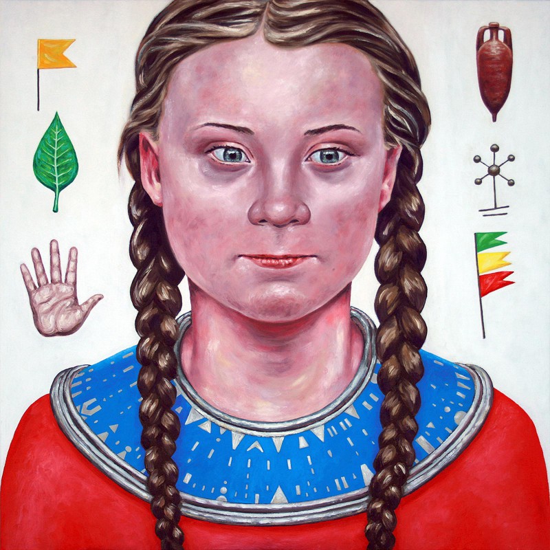 GRETA THUNBERG. Image of the original pictorial work.